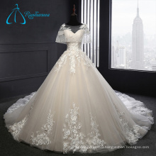 2017 Tulle Satin Empire Waistline Ball Gown Plus Size Wedding Dress